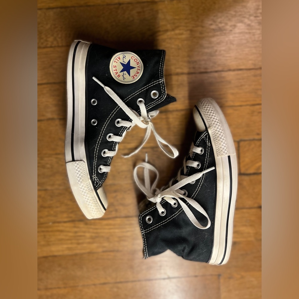Converse Black and White High Top Sneakers - Picture 5 of 5